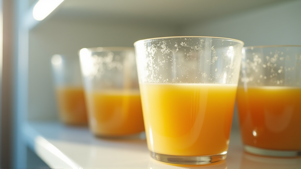 冷蔵庫に保存容器に入った味噌汁が並んでいる様子