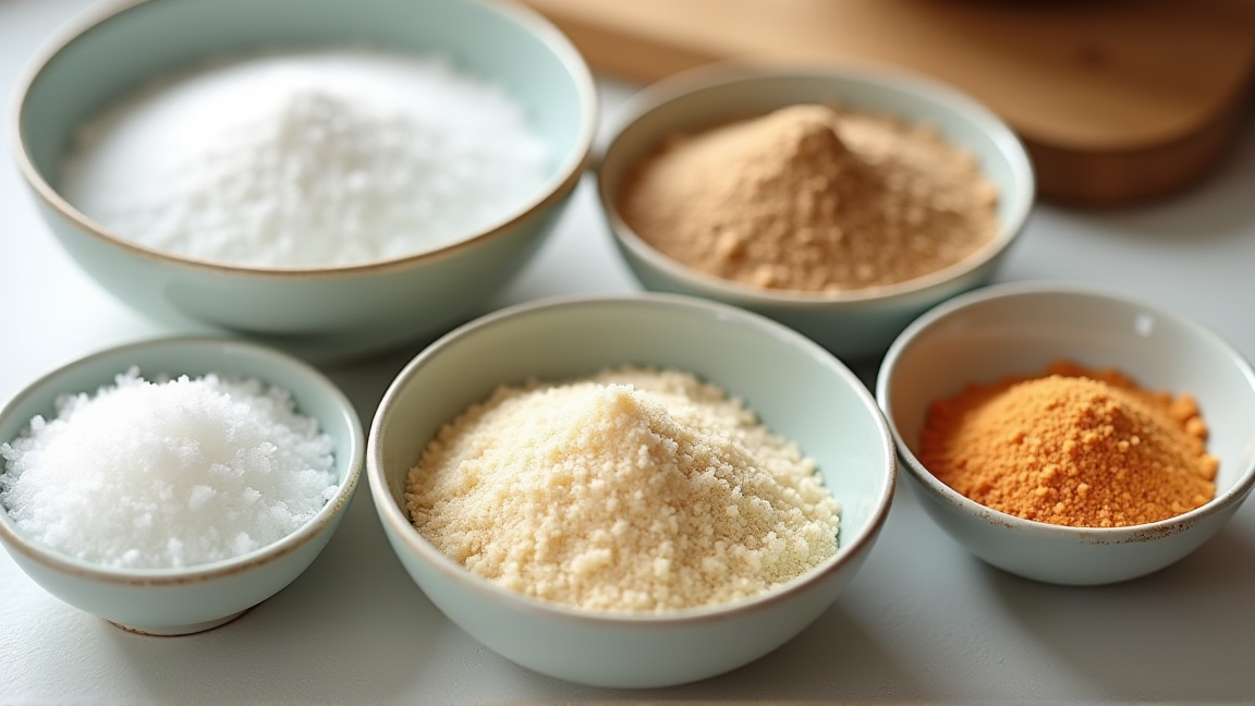 さまざまな種類の砂糖が並んだキッチンの様子