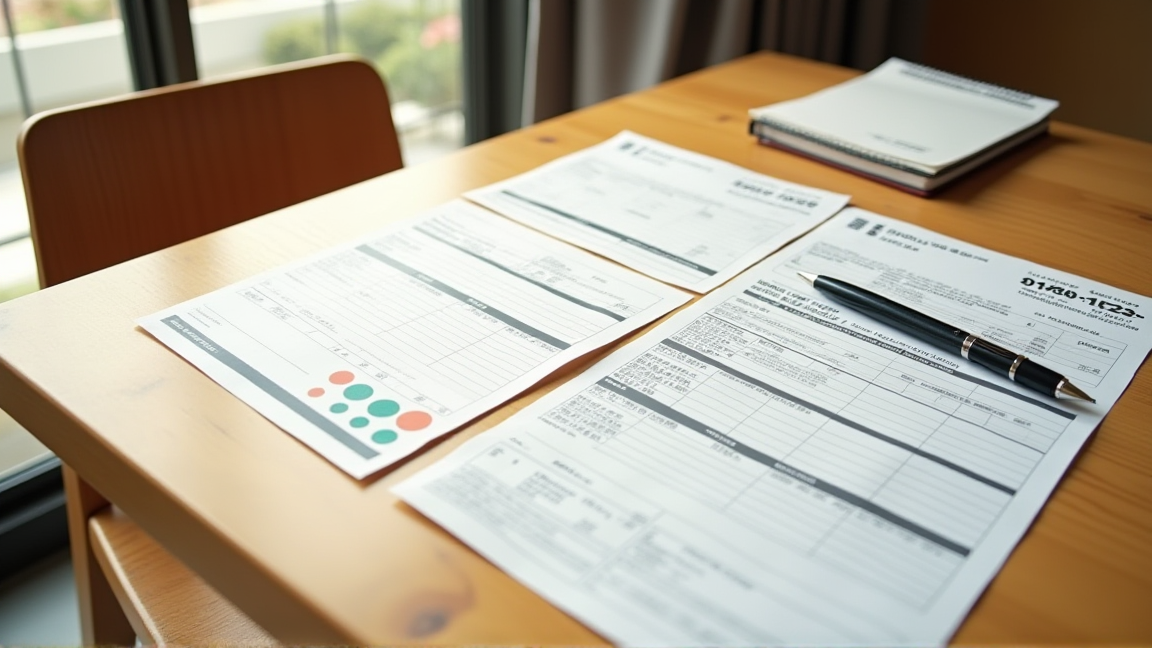 複数の見積書を比較するテーブルの様子