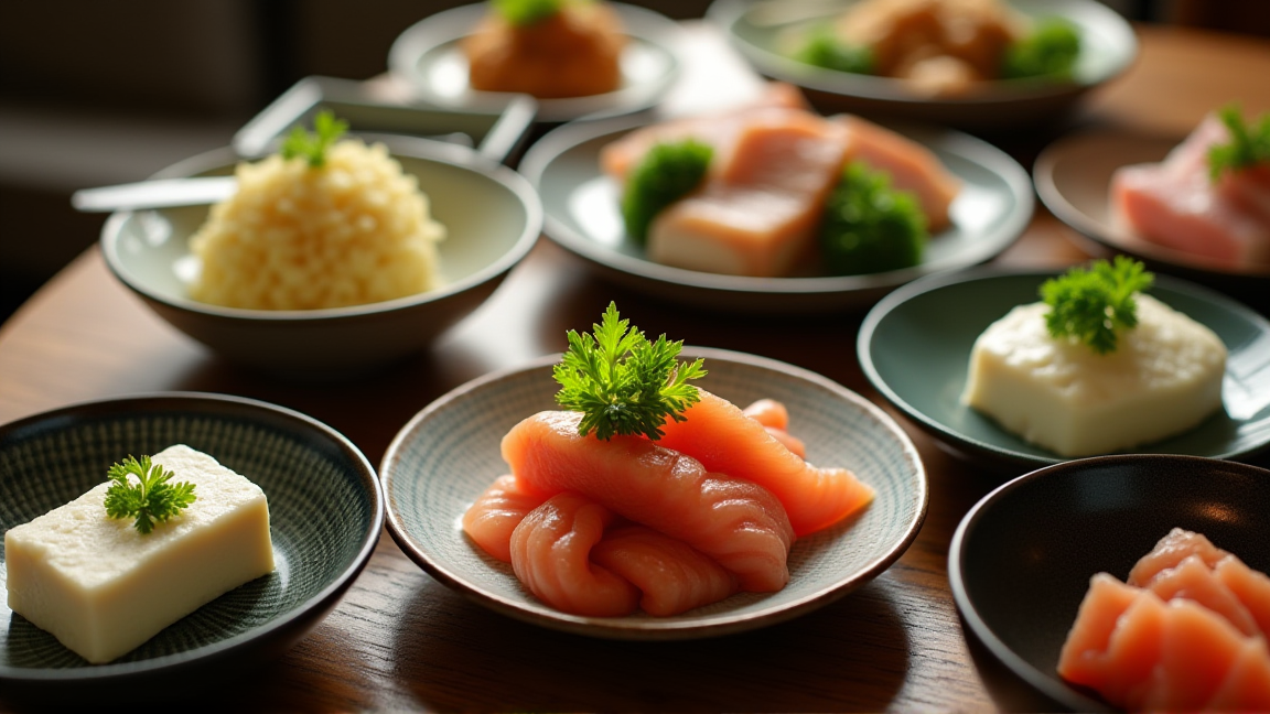 大葉をたっぷり使った料理が食卓に並んでいる様子