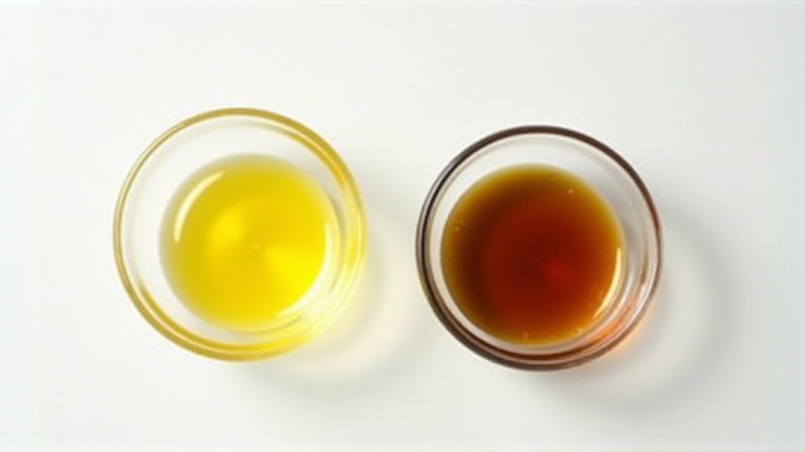 劣化した油と新しい油の色の違い