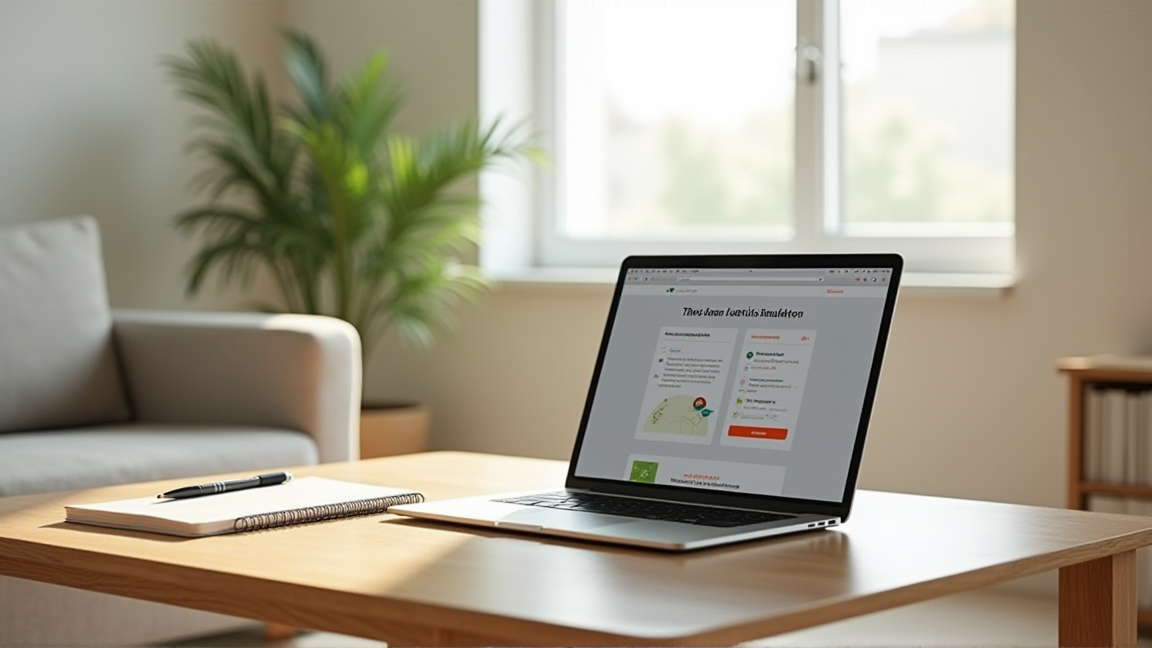 明るいリビングで家計を見直す様子