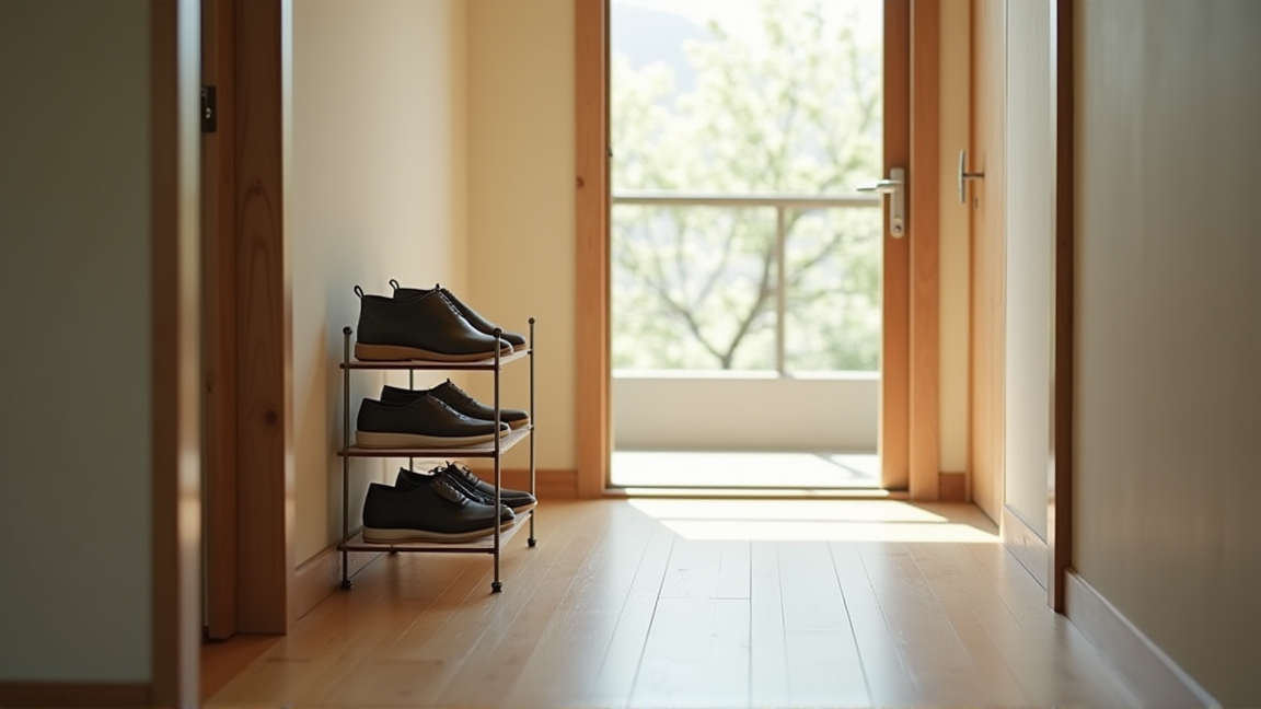 片付いたワンルームの玄関の様子