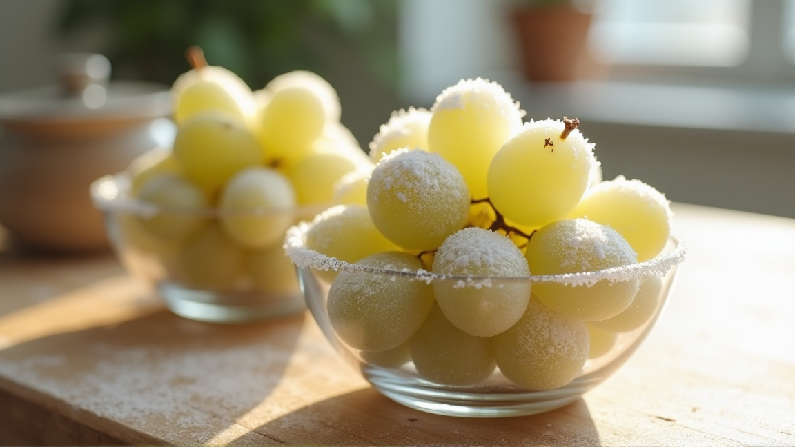 冷凍ぶどうを器に盛った様子