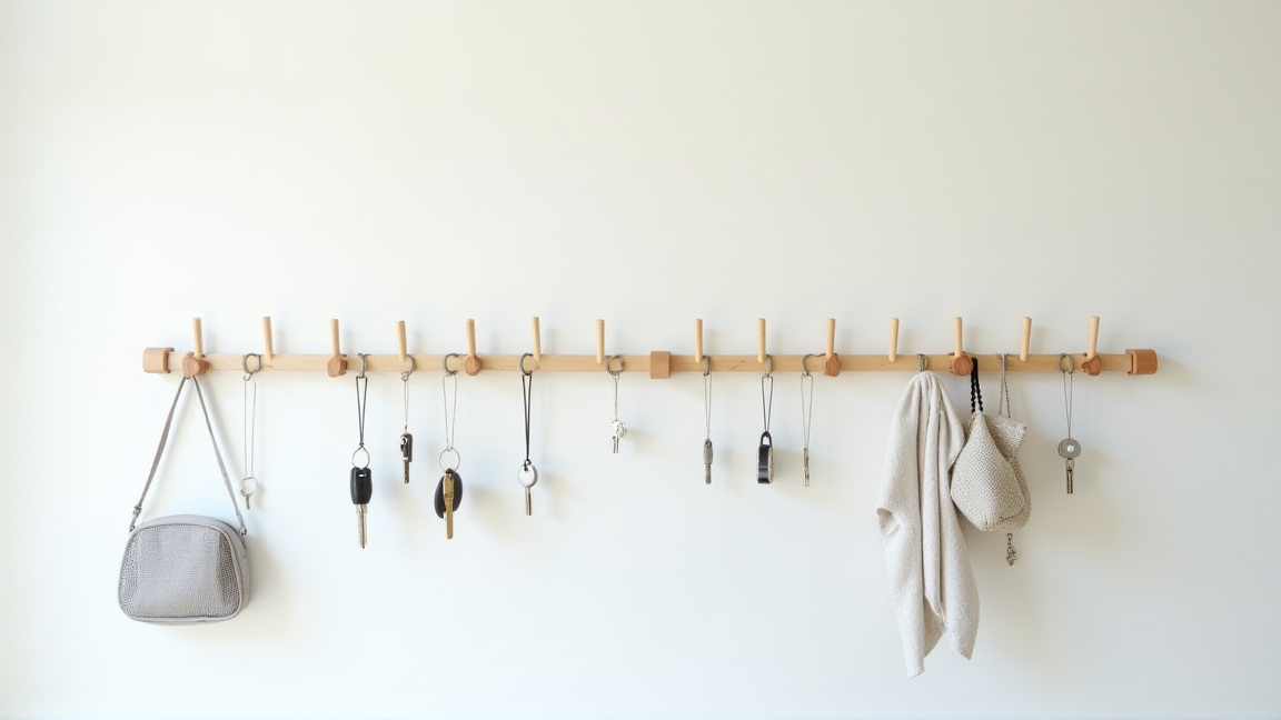 突っ張り棒とワイヤーネットを使った壁面収納