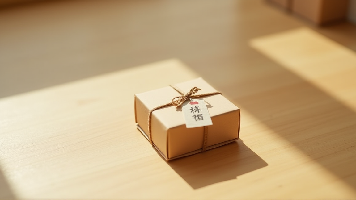 引っ越し挨拶用ののし紙が付いた小さな箱