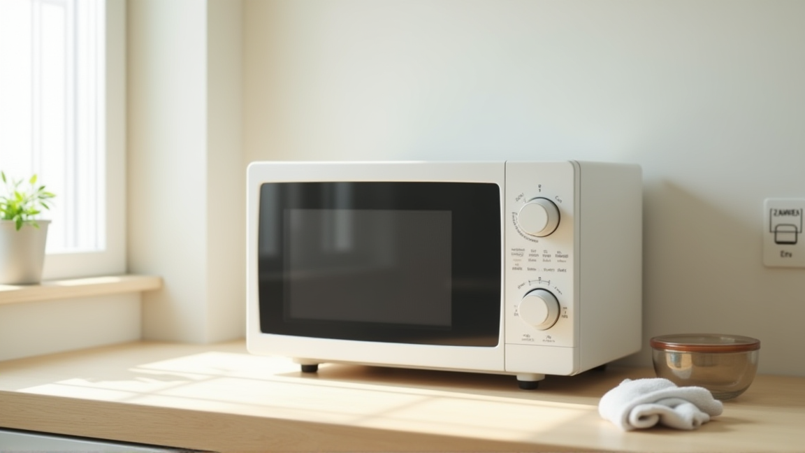 清潔な電子レンジとキッチン用品