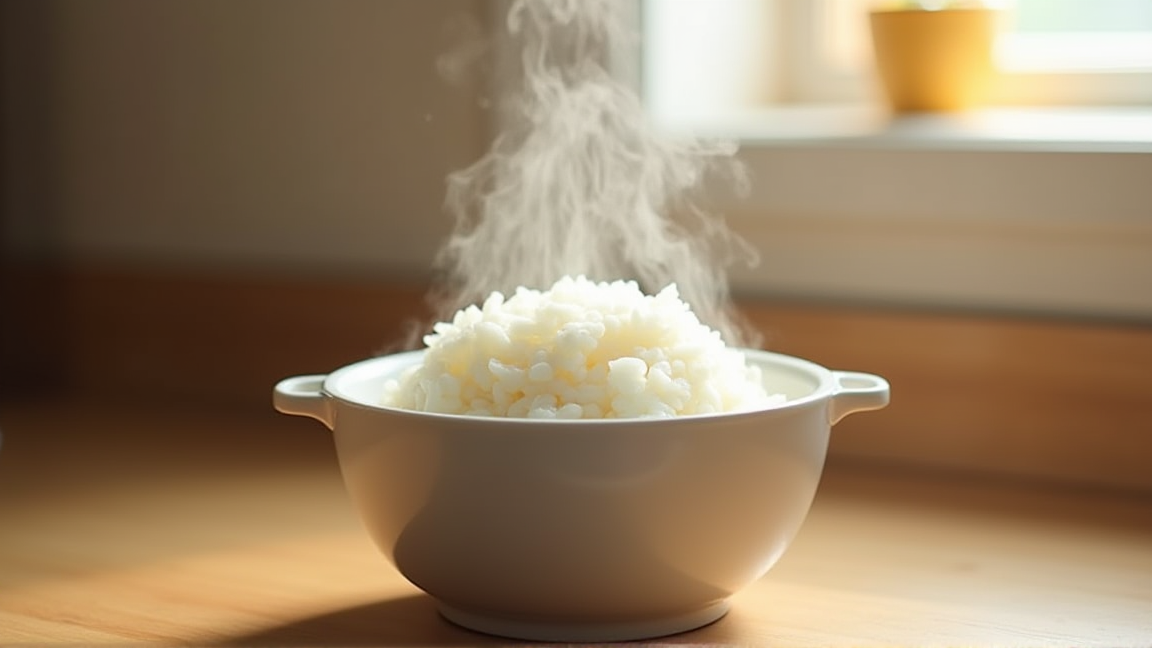 清潔な炊飯器とおいしそうに炊けた白ご飯