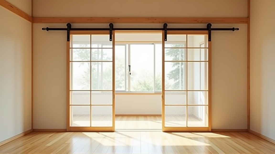 きれいに掃除されたレールの上をスムーズに滑る引き戸