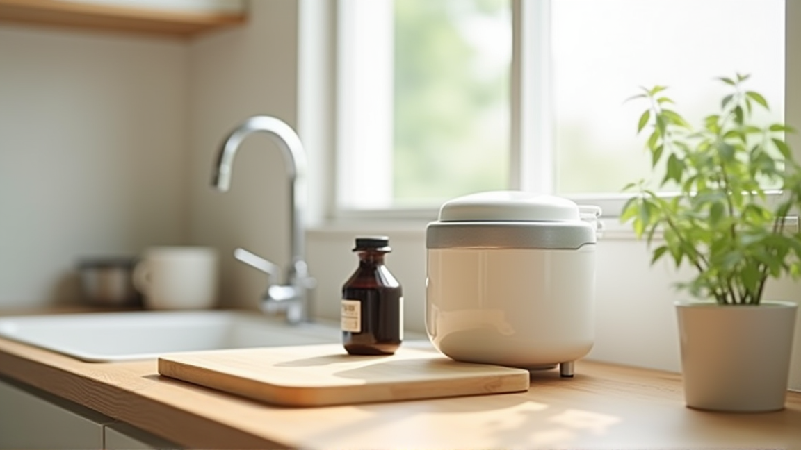 シンプルに整った一人暮らしのキッチンカウンター