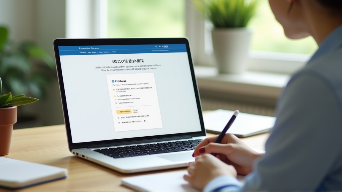 格安SIM各社の動作確認ページをノートパソコンで確認する様子