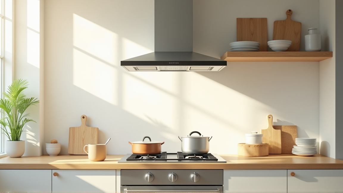 清潔になった換気扇とキッチンの全景