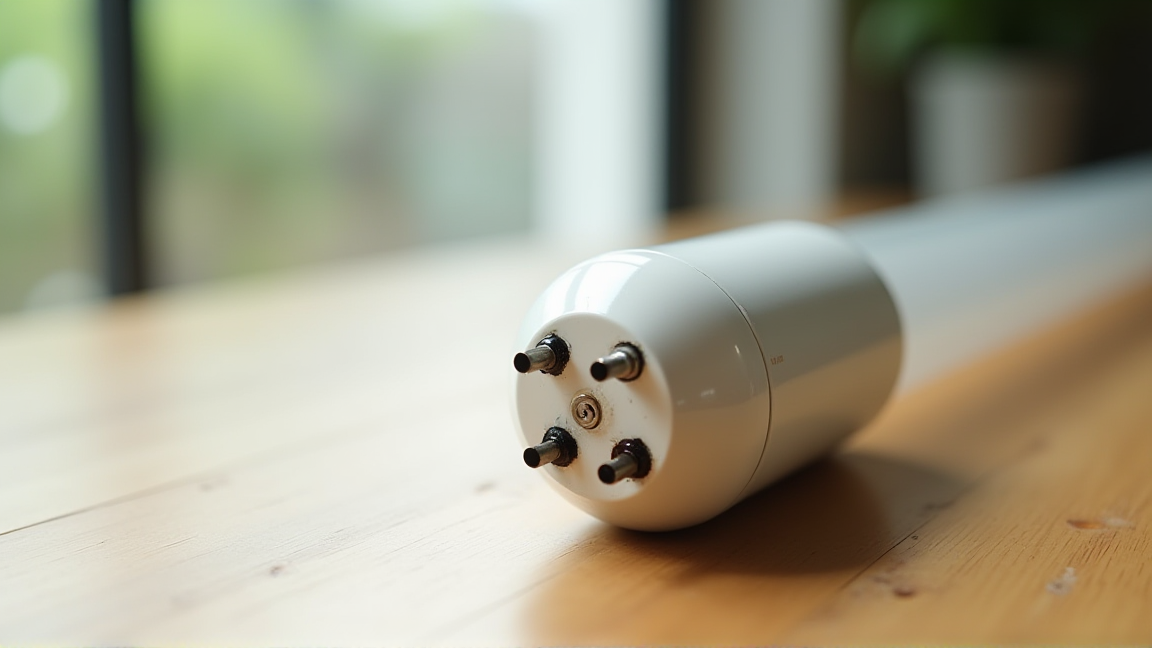 古くなった蛍光管の両端の黒ずみ