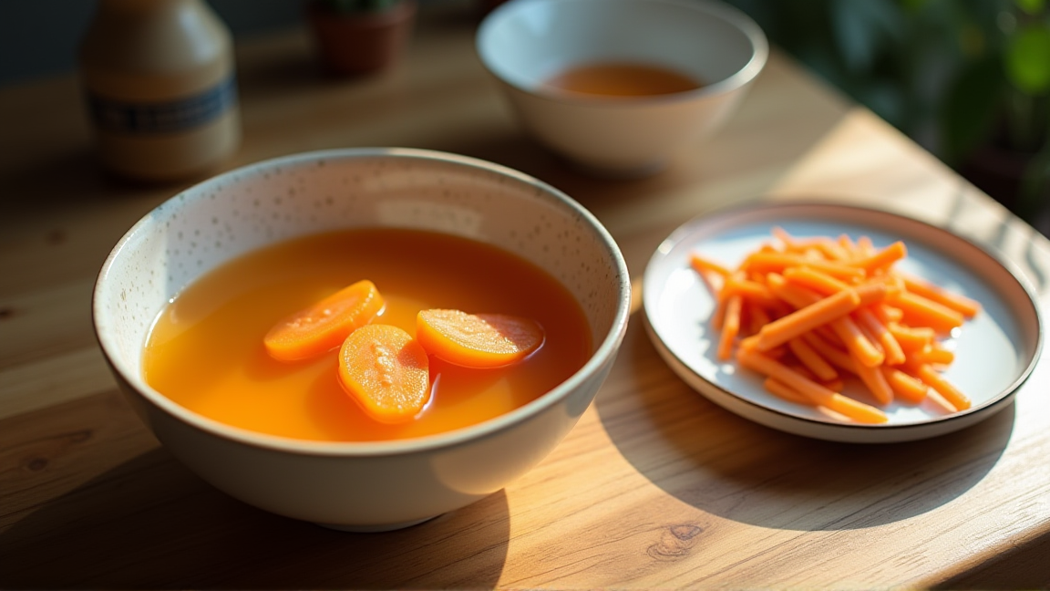 完成した冷凍にんじん活用料理を並べた家庭の食卓