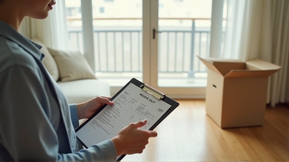 退去立会いで見積書を確認する場面