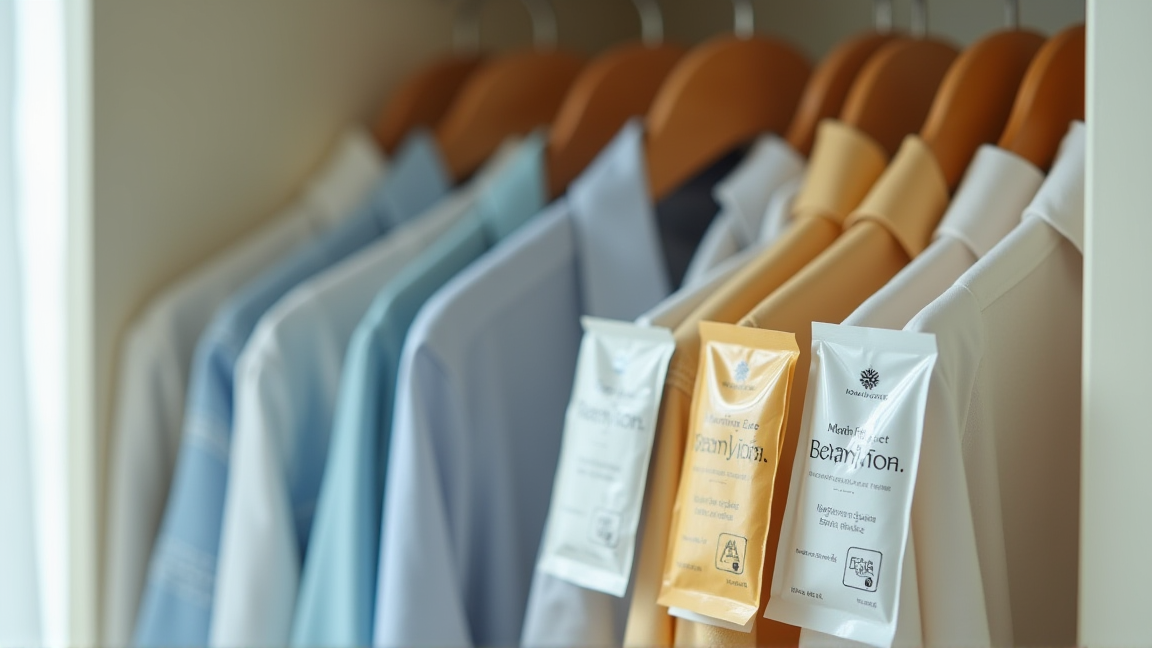 クローゼットに設置された防虫剤のパッケージ