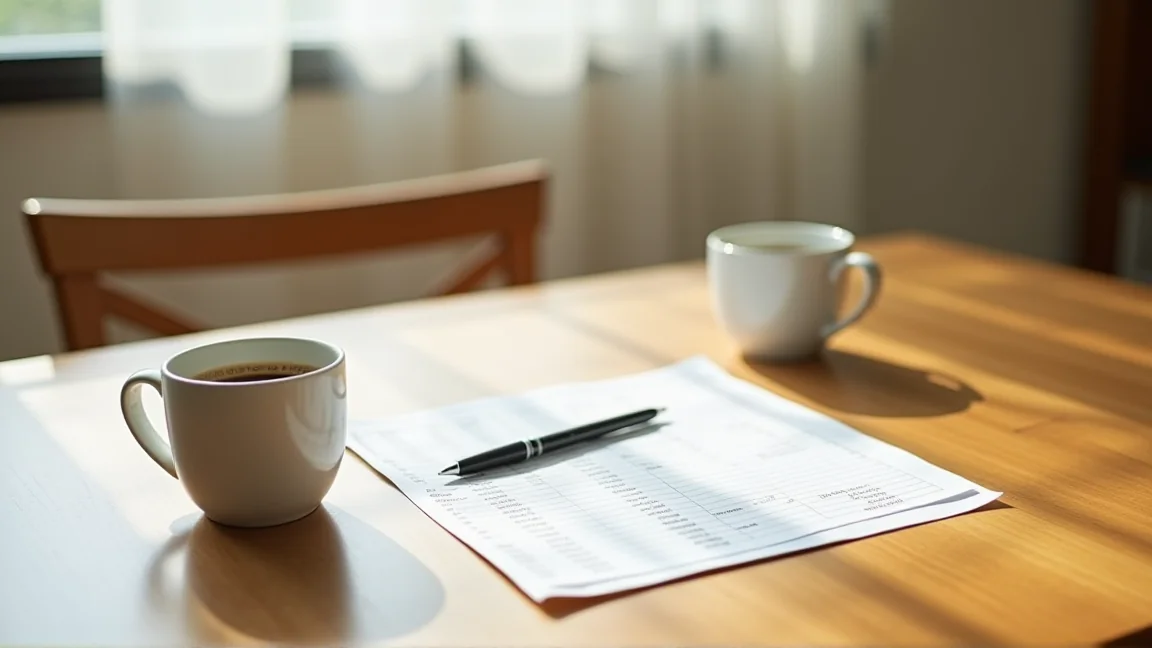 家族で家計を話し合う穏やかな食卓