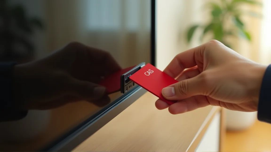 B-CASカードを抜き差しする様子