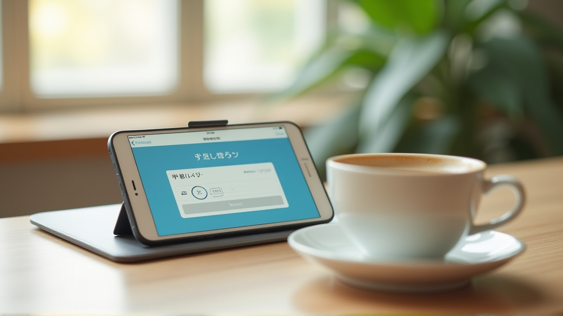 スマホ画面にネット銀行の自動振替設定画面が映っている様子