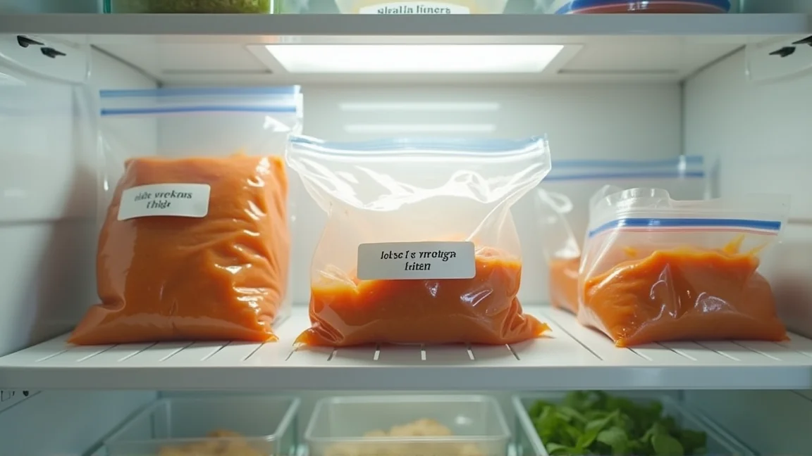 下味冷凍ストックが並ぶ週末の冷凍庫