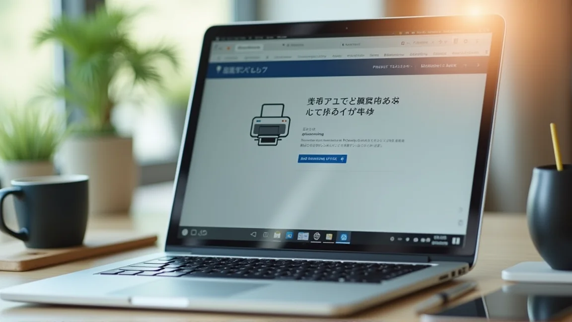 パソコン画面に表示されたプリンターのメンテナンスツール