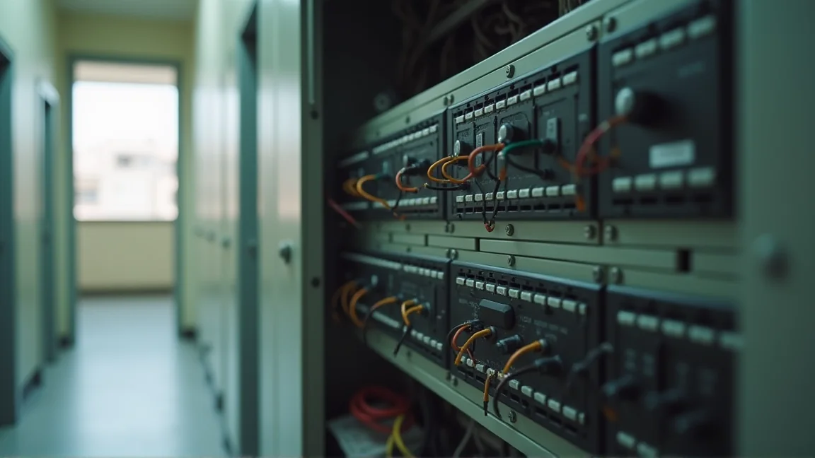 マンションのMDF室付近の配線設備