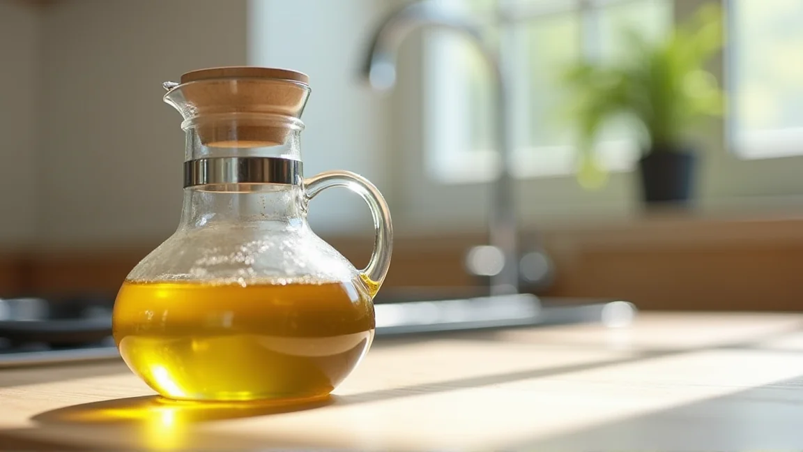 オイルポットに保存された使用済みの油