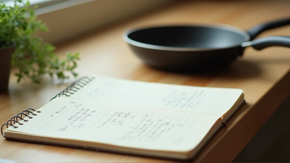 揚げ油について調べているメモとフライパン