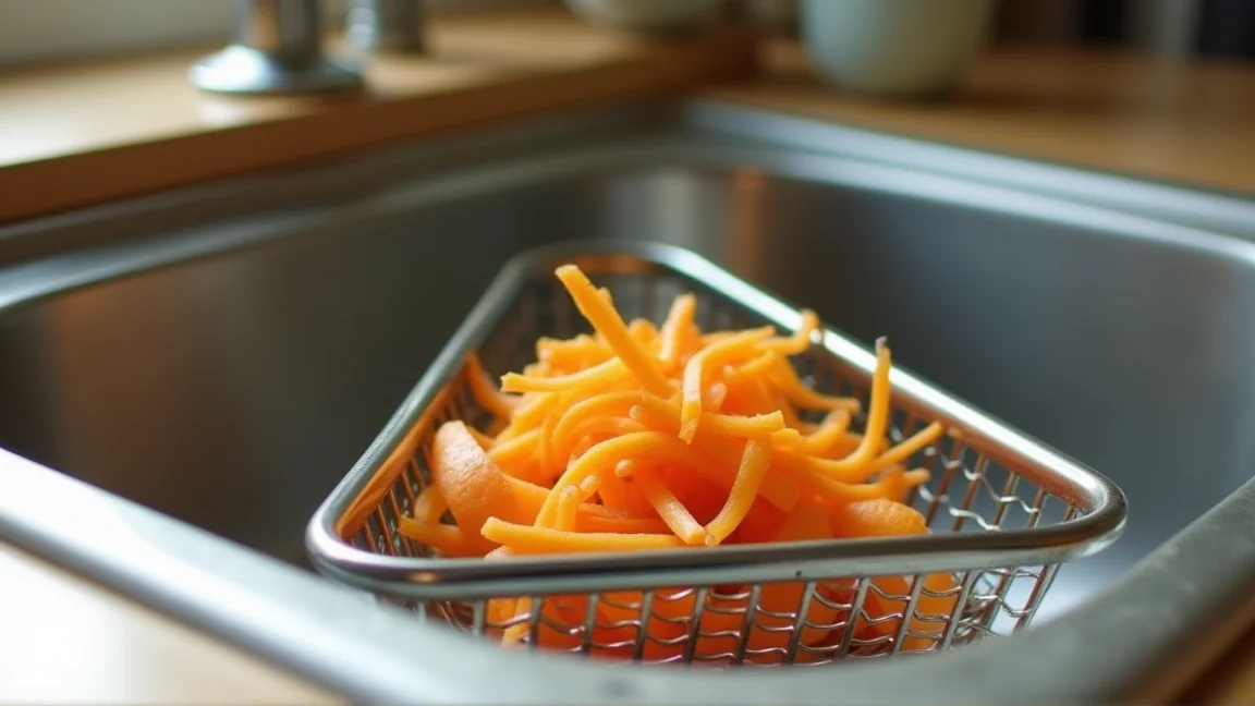 夏のキッチンに置かれた生ゴミ用三角コーナー