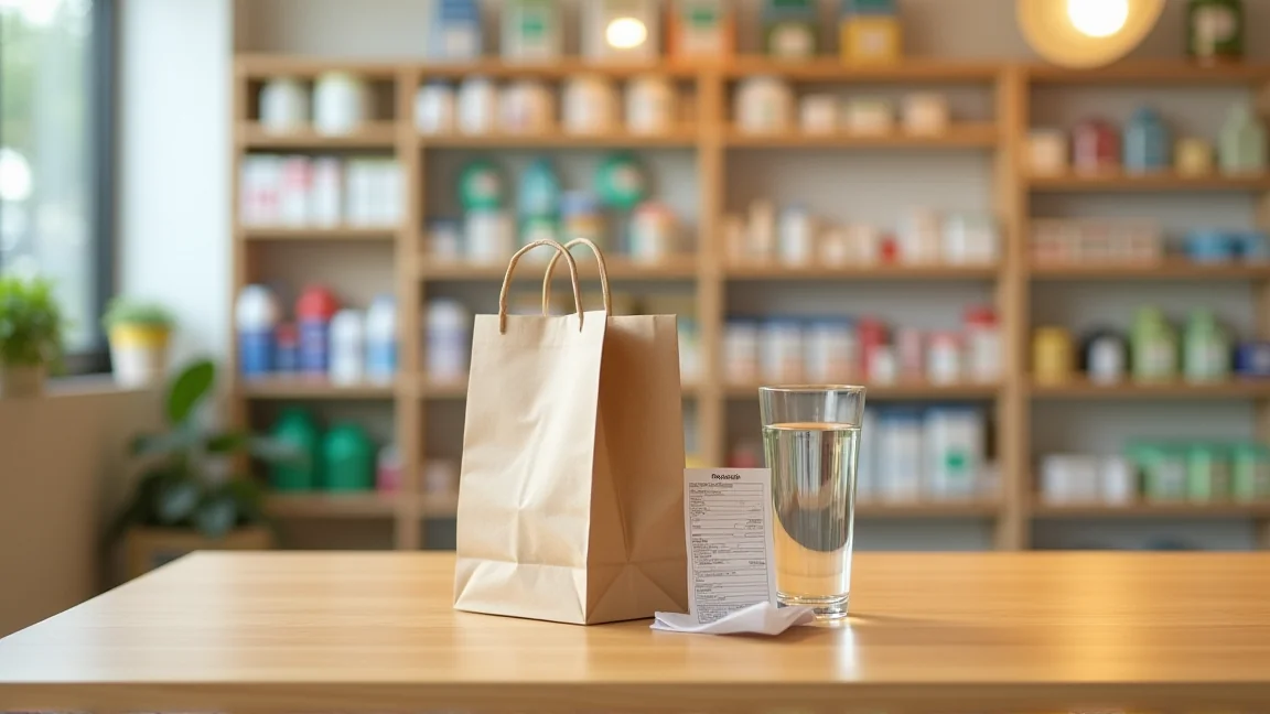 薬局で処方薬を受け取る場面