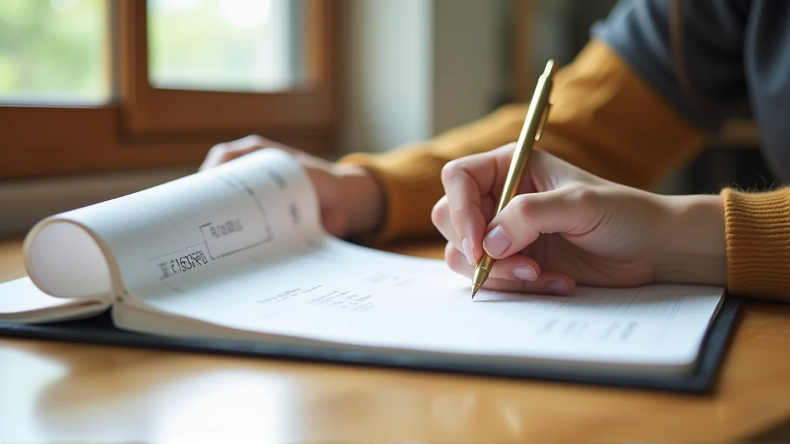 ノートに費用と金利を書き出して比較する様子
