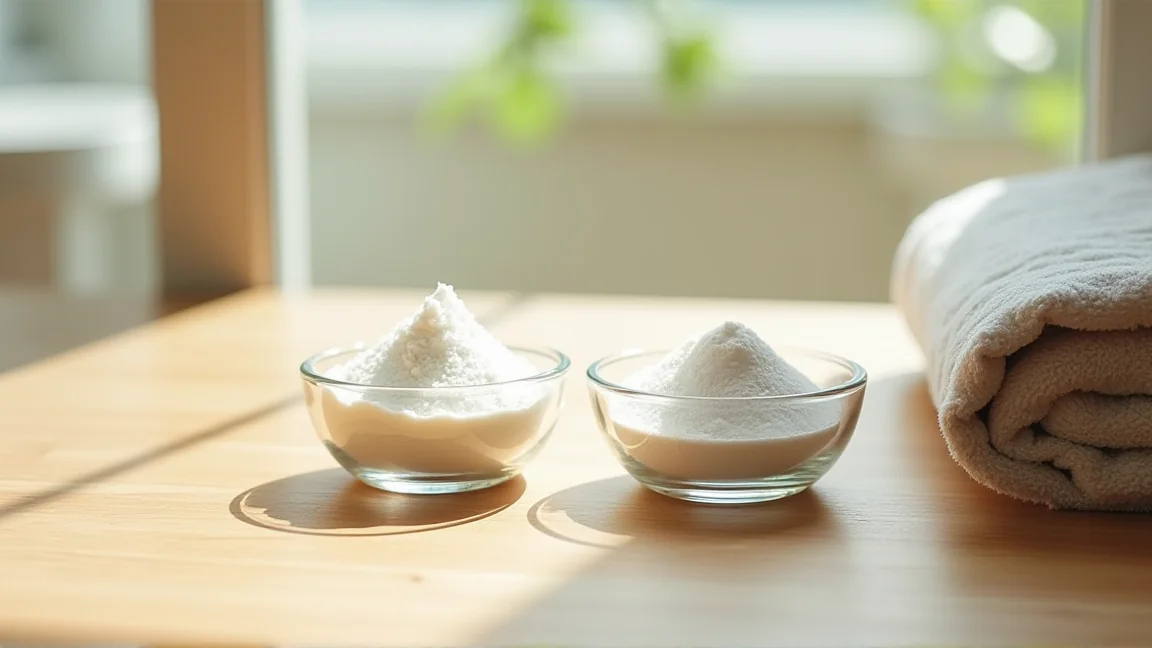酸素系漂白剤と重曹を並べた様子