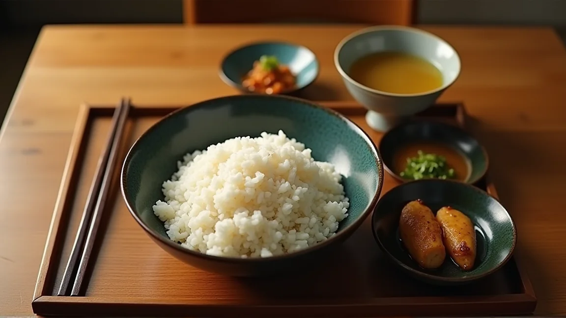 一人分の食卓に並んだ簡単な献立