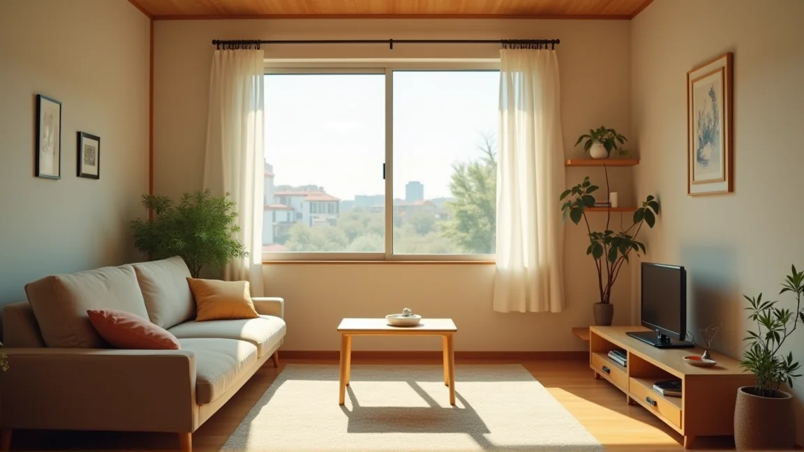 北向きの窓と暗くなりがちな部屋の様子
