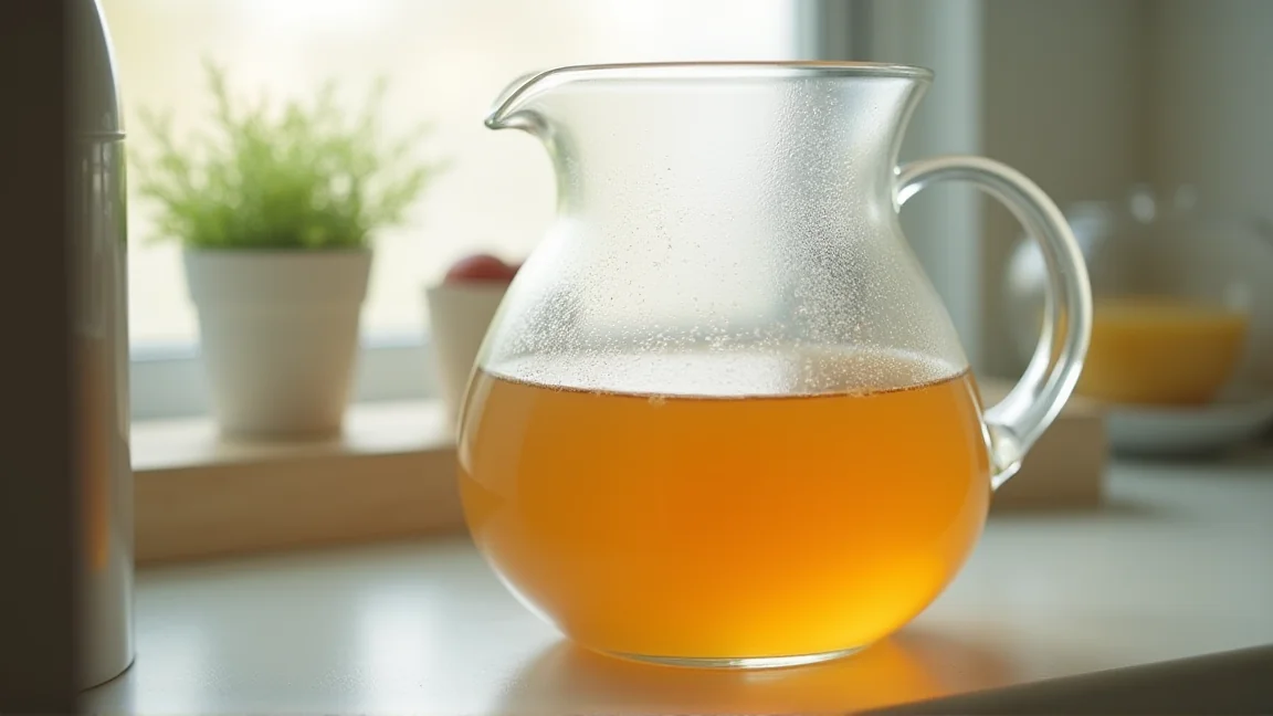 冷蔵庫に並ぶ作り置きの麦茶ピッチャー