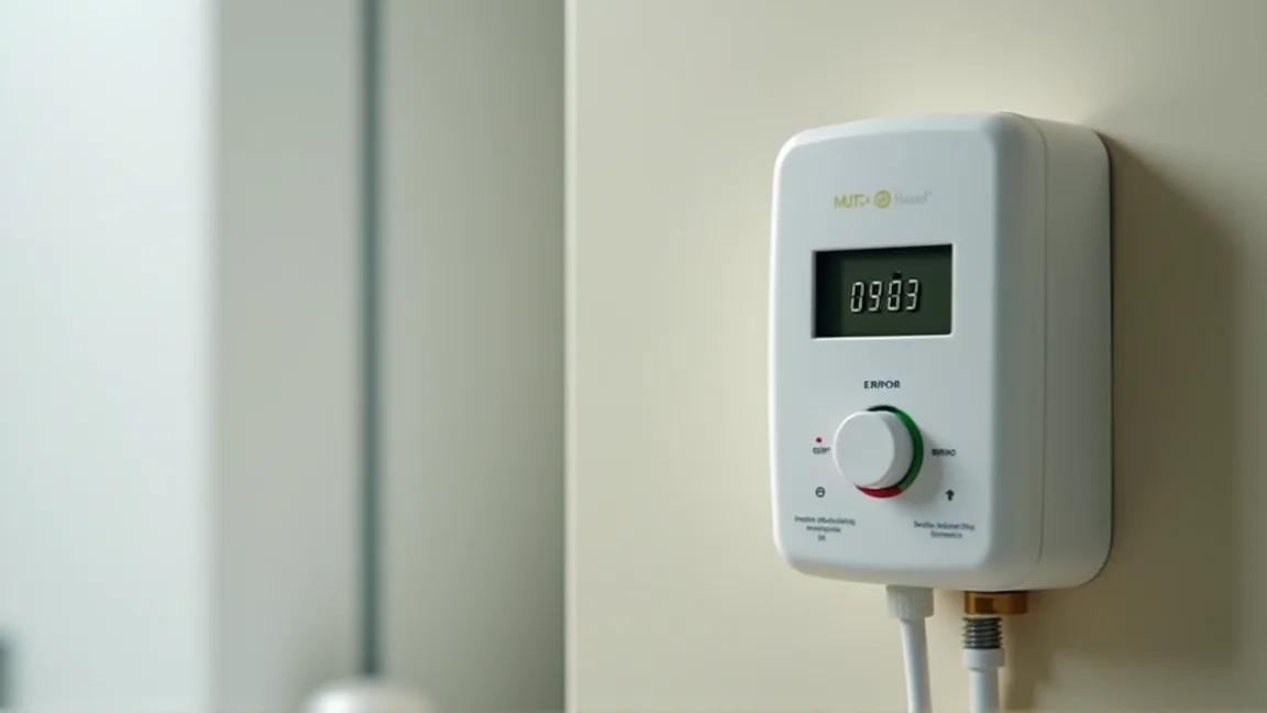 給湯器リモコンにエラーコードが表示されている様子
