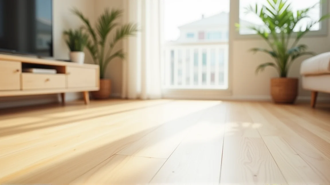 補修後のフローリングが部屋になじんでいる様子