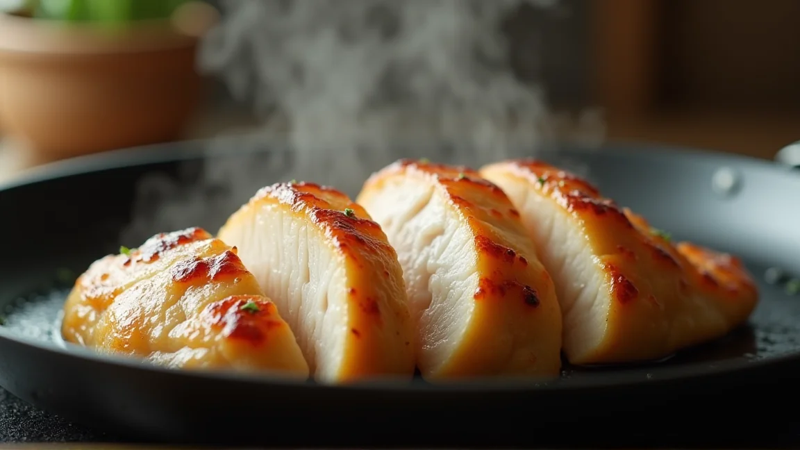 フライパンでしっとり焼き上げた鶏むね肉のソテー