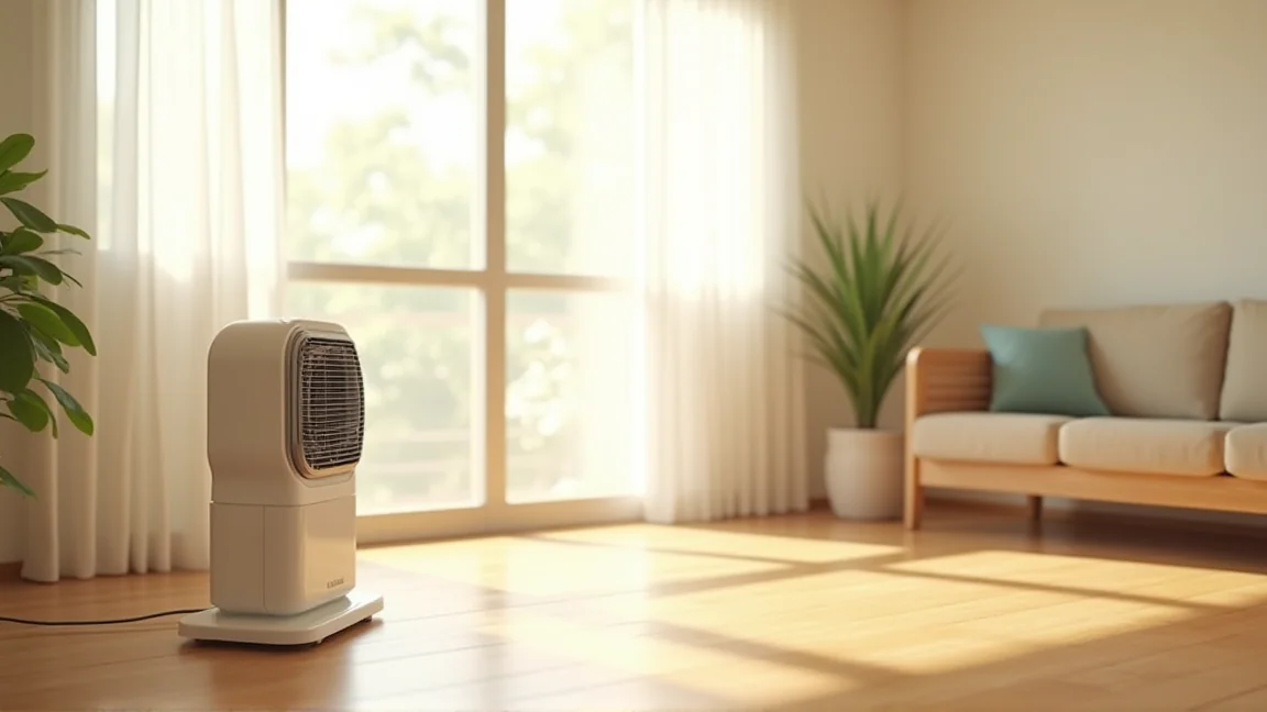 夏の冷房時に床の冷気を循環させるサーキュレーターの置き方