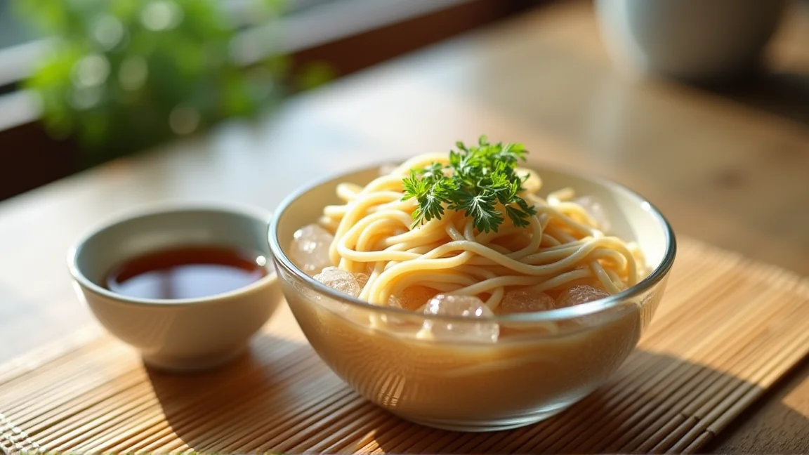 冷やしうどんとつけつゆの全体イメージ