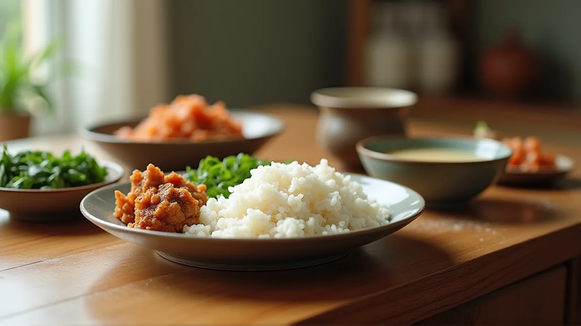 シンプルな和食の食卓