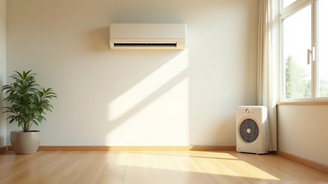 夏の明るいリビングで節電を意識して整えられた室内