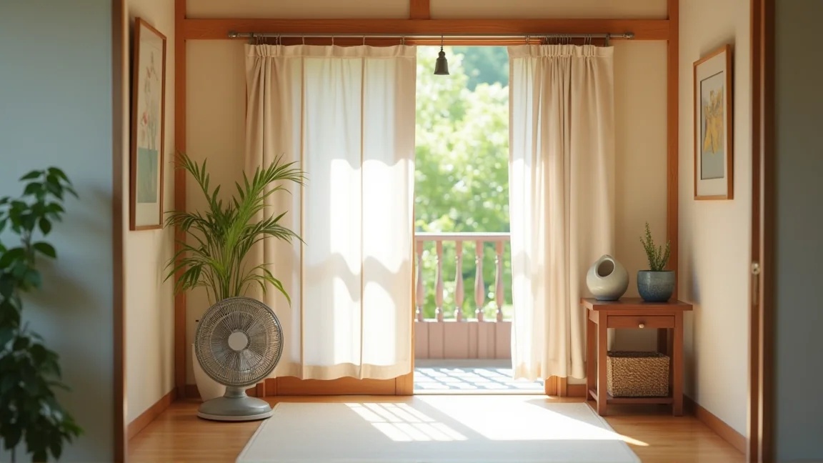 涼しく整えられた夏の玄関の全体イメージ