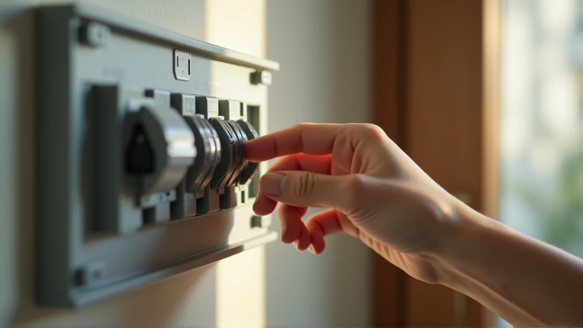 分電盤の契約アンペアを確認する手元