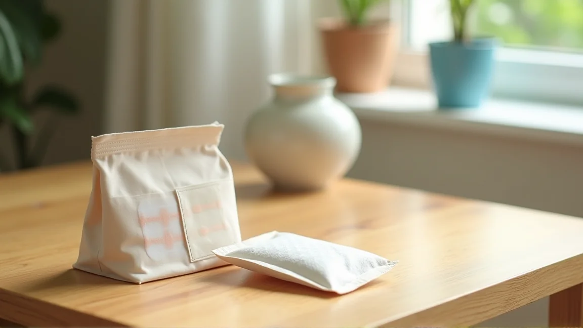 バッグに絆創膏とジェルパッドを入れて外出の準備をする様子