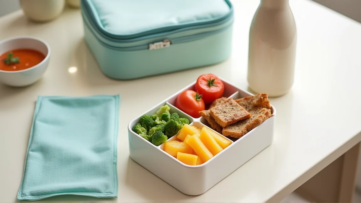 完成した夏の弁当と保冷グッズ一式