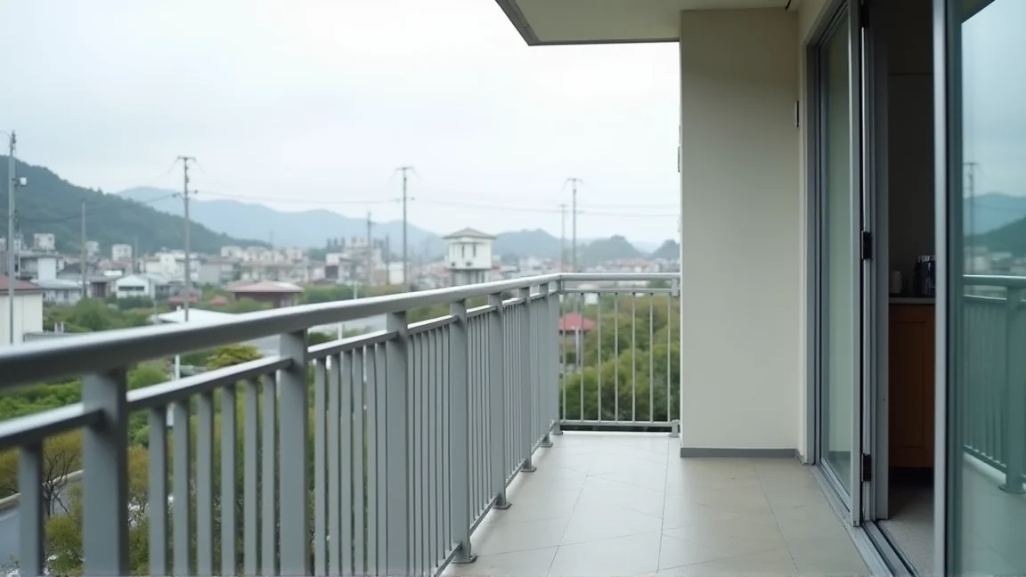 台風対策を終えてすっきり片付いた安全なベランダ