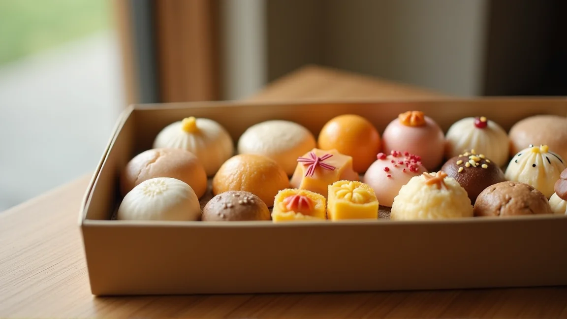 お供え用の落ち着いた和菓子の詰め合わせ