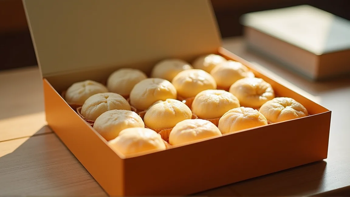 個包装の焼き菓子が並んだ菓子折り