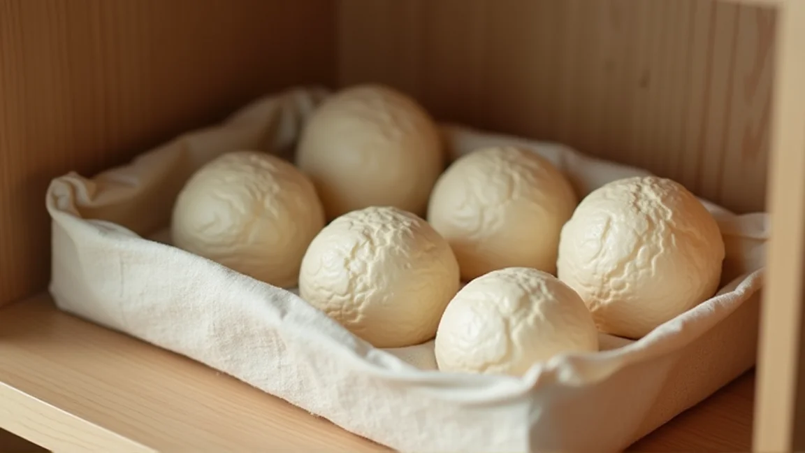 押し入れの箱にしまわれた手作りのお月見飾り
